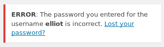 Wrong Elliot Password